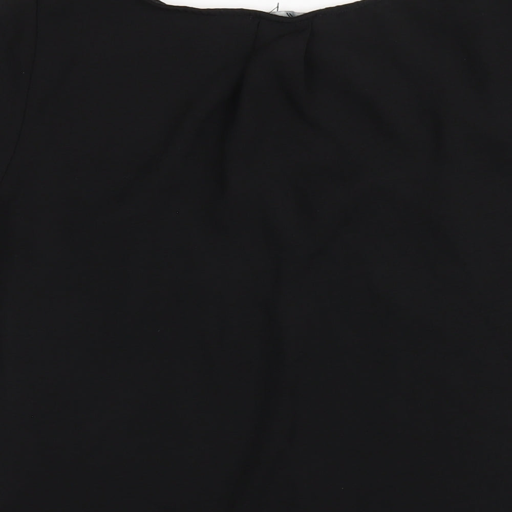 Belle Vere Womens Black Polyester Basic T-Shirt Size 12 Round Neck