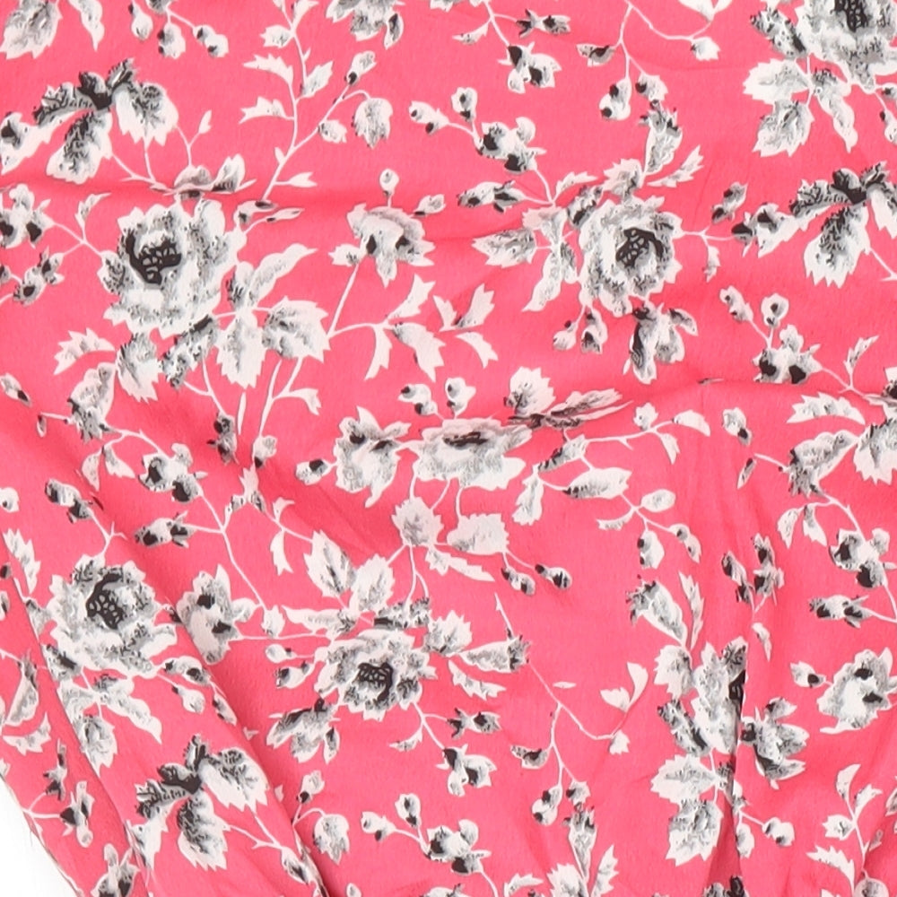 New Look Womens Multicoloured Floral Polyester A-Line Size 12 V-Neck