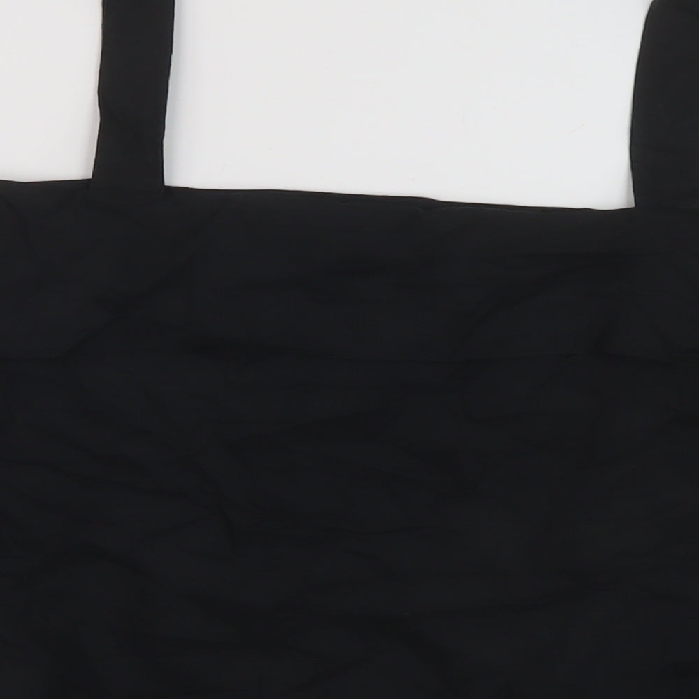 Marks & Spencer Womens Black Linen Cropped Tank Size 22 Square Neck