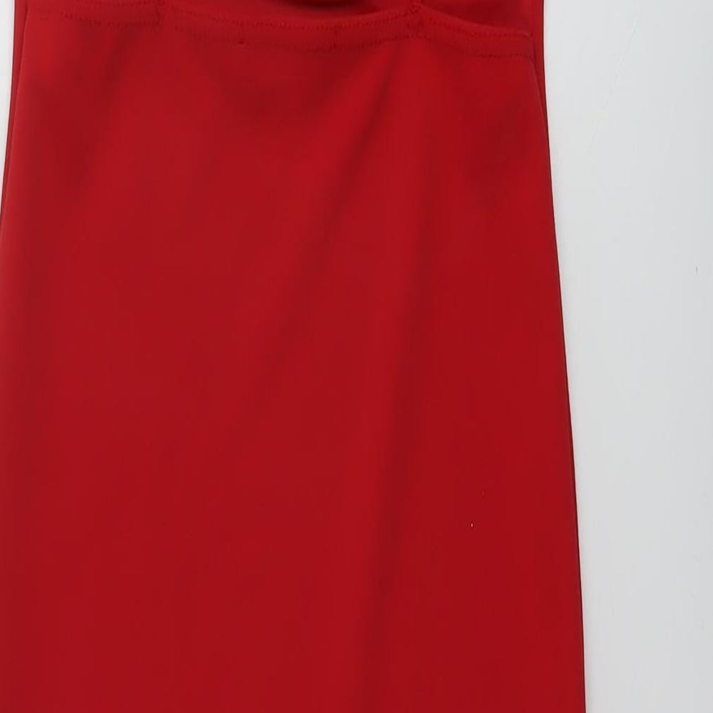 Missguided Womens Red Polyester Bodycon Size 6 Square Neck Pullover