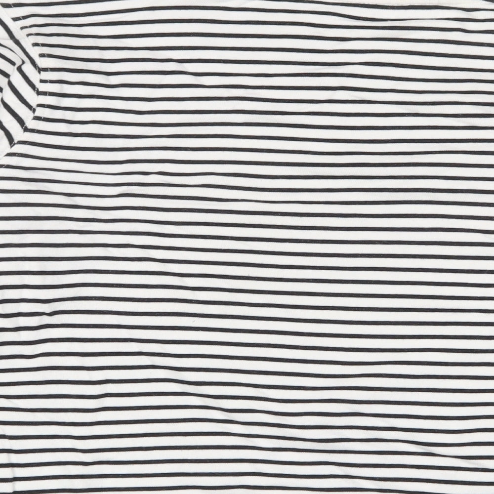 Marks & Spencer Womens White Striped Cotton Pullover Sweatshirt Size S Pullover