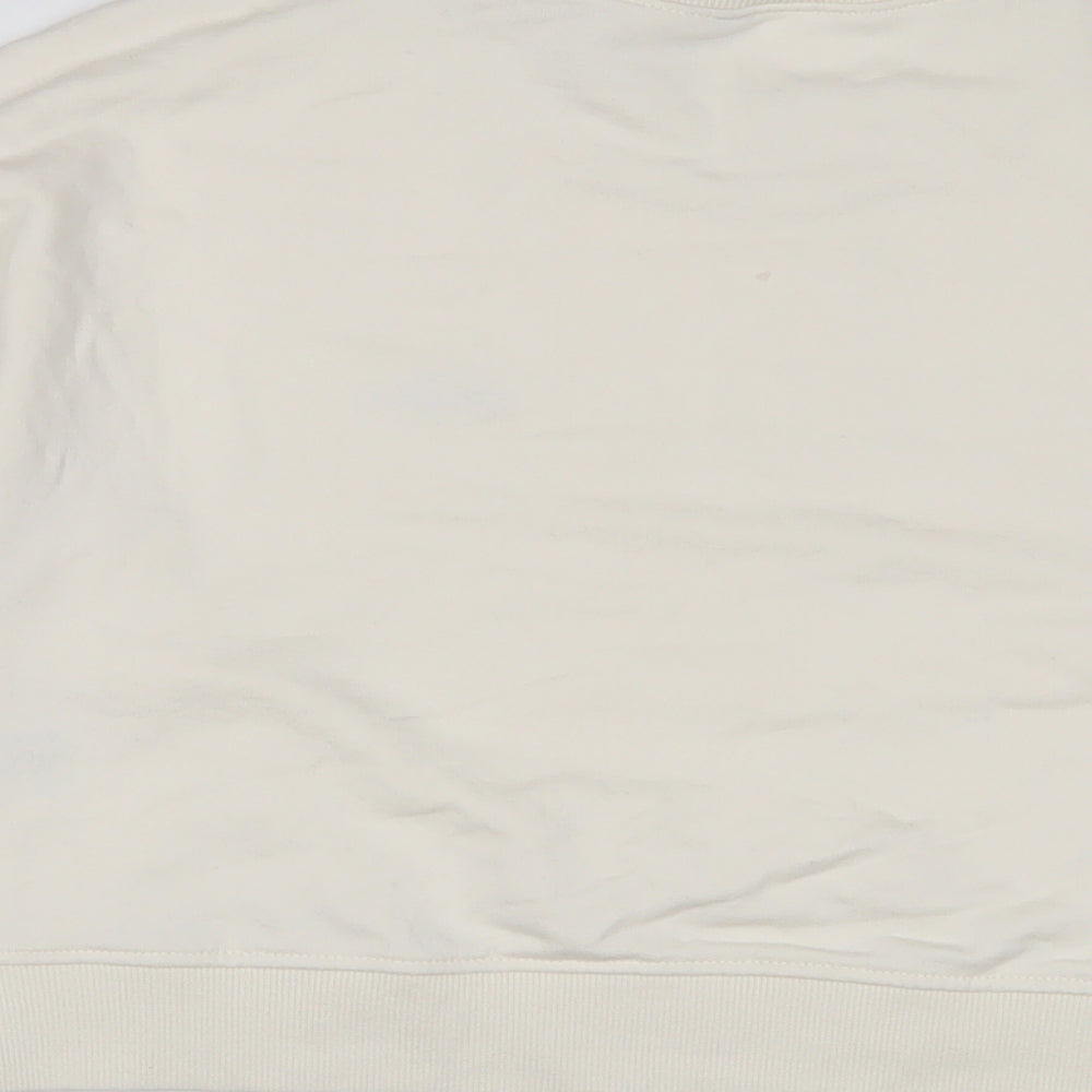 h&mq Womens Ivory Cotton Pullover Sweatshirt Size S Pullover