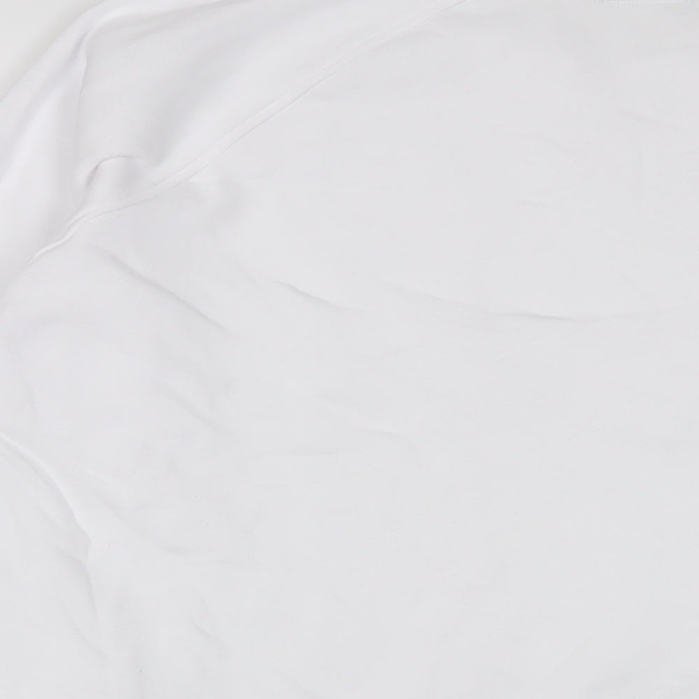 GOODMOVE Womens White Cotton Pullover Sweatshirt Size 18 Pullover