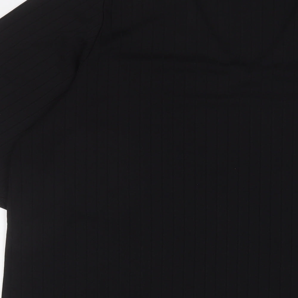 Boohoo Womens Black Polyester A-Line Size 16 V-Neck Pullover