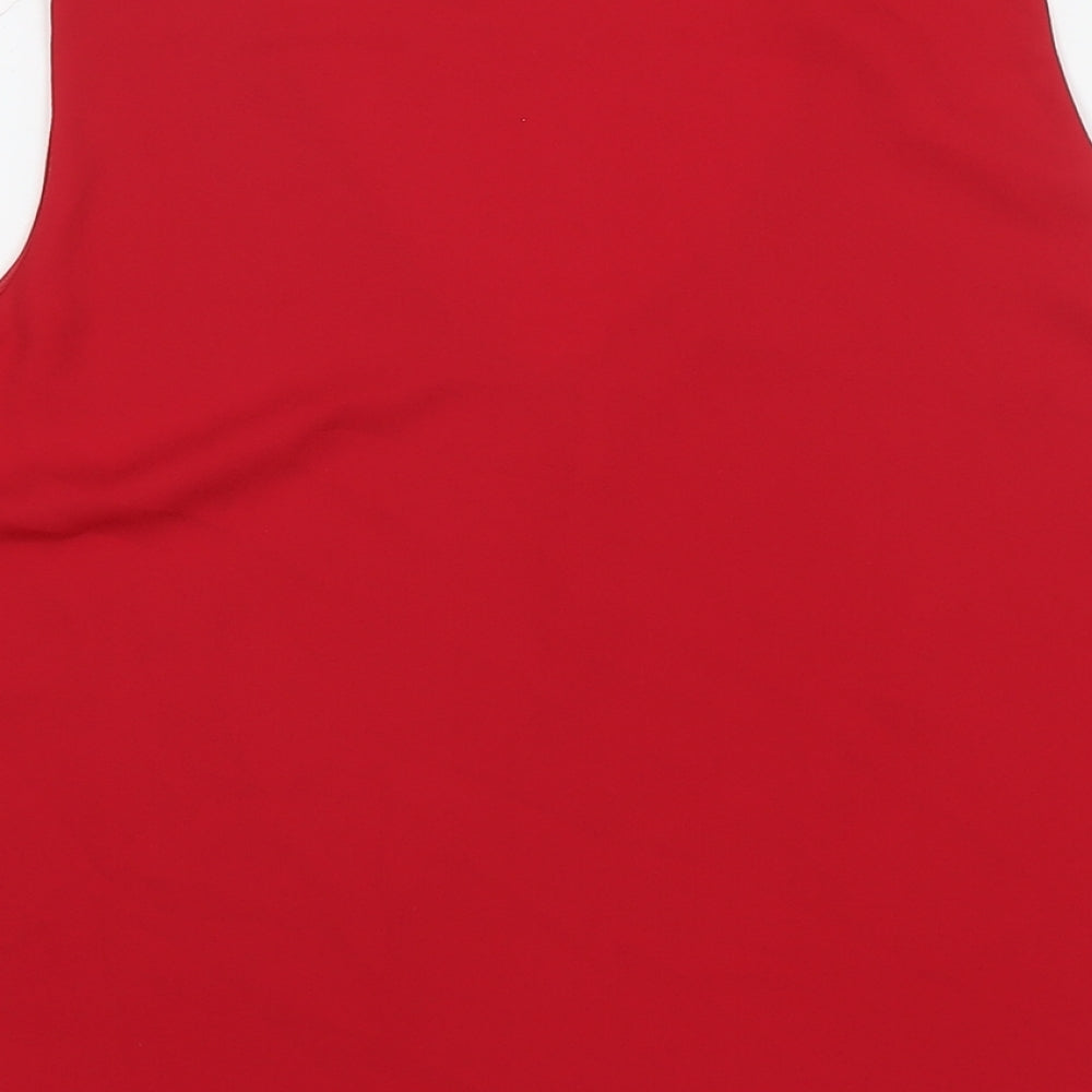 Zara Womens Black Polyester Basic Tank Size M V-Neck
