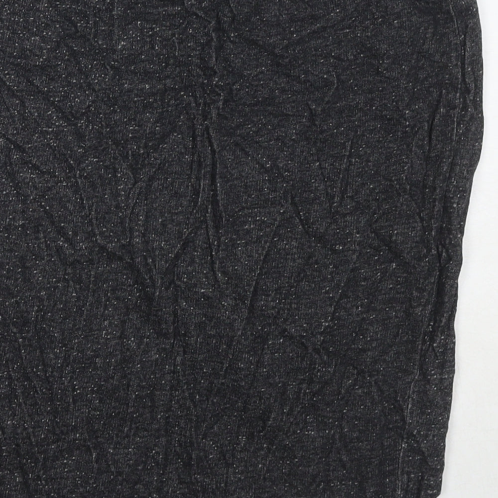 TXM Womens Grey Cotton A-Line Skirt Size M Drawstring