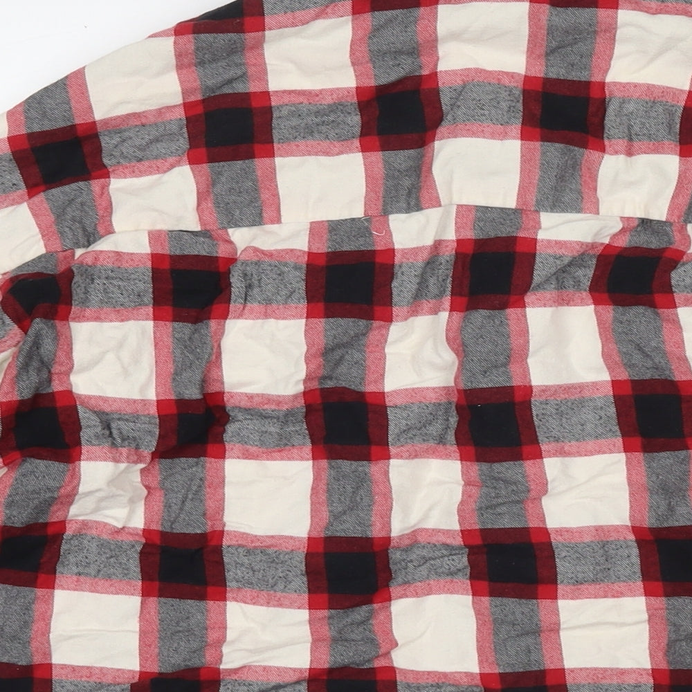 Zara Womens Multicoloured Check Cotton Basic Button-Up Size XL Collared