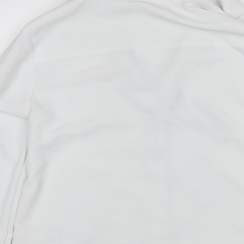 H&M Womens White Polyester Basic Button-Up Size 6 Collared