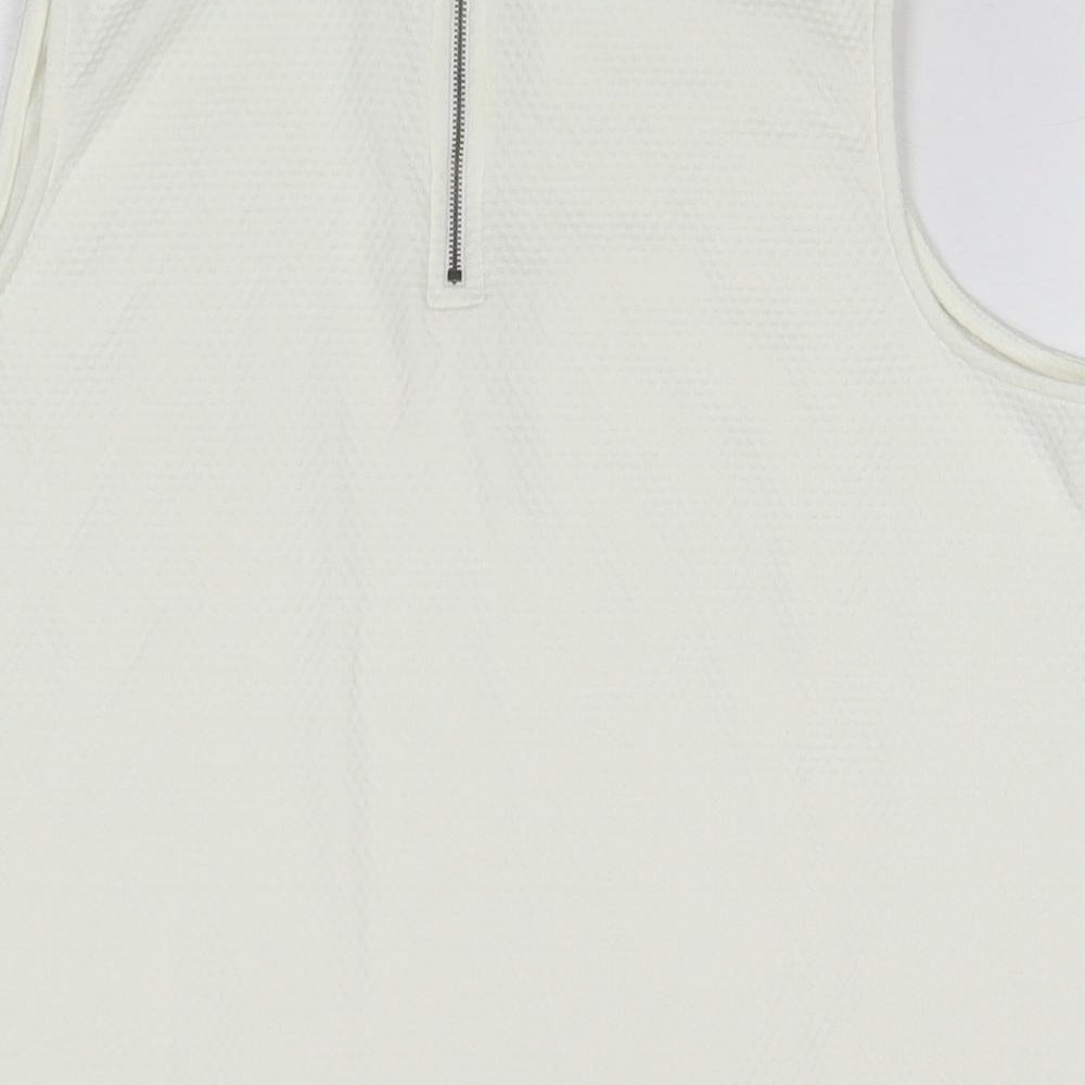 NEXT Womens White Polyester Basic Blouse Size 18 Collared - Jeweled Detail