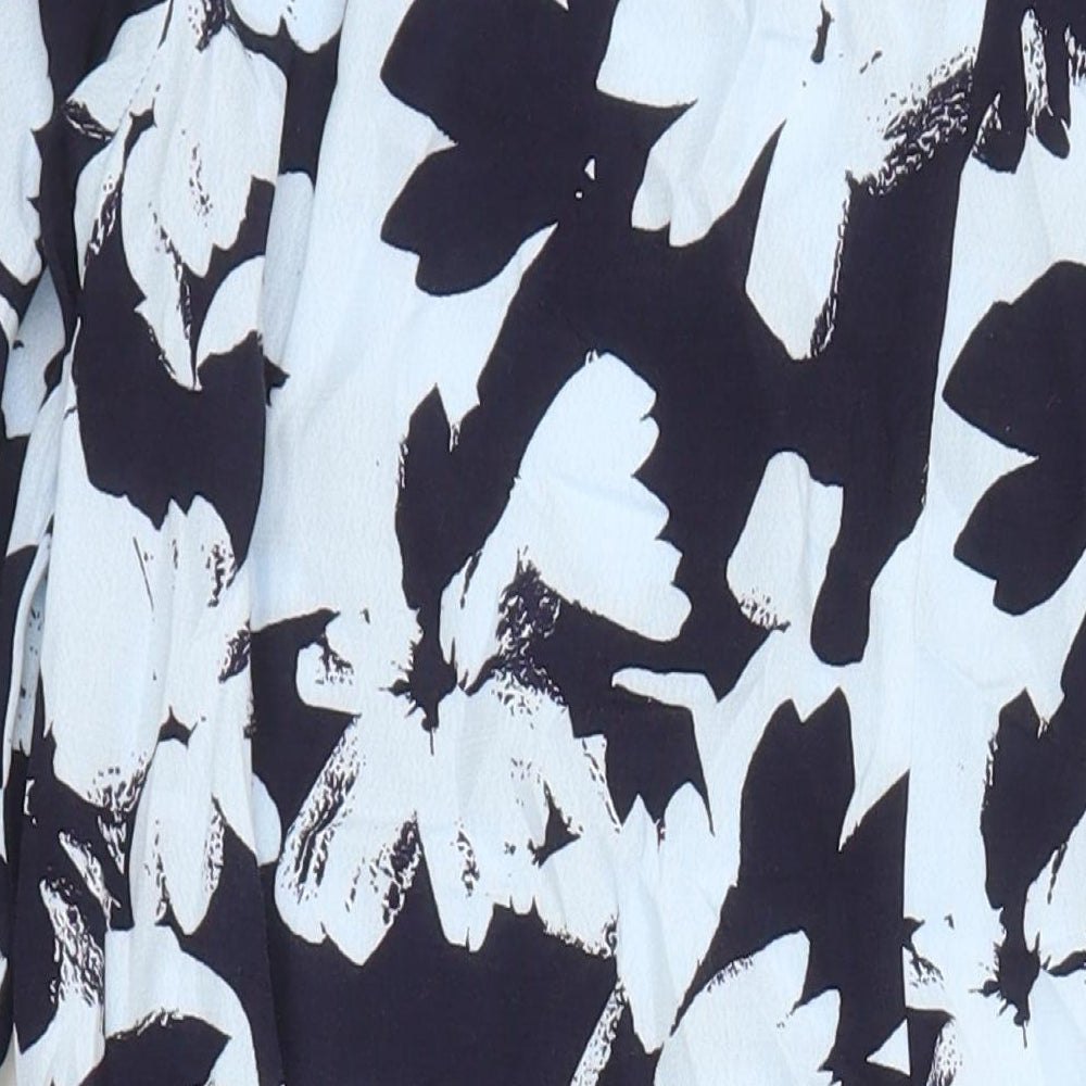 Kin Womens Multicoloured Floral Polyester Blend A-Line Size 12 V-Neck