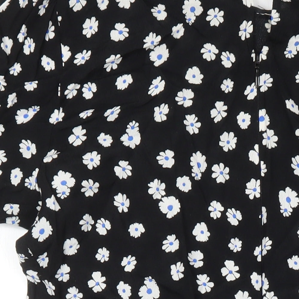 Marks & Spencer Womens Multicoloured Floral Viscose A-Line Size 10 Collared