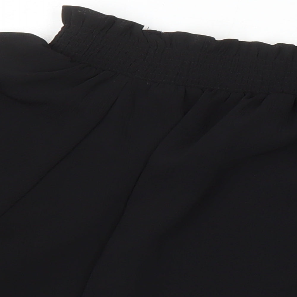 New Look Womens Black Polyester Tunic Blouse Size 14 Boat Neck