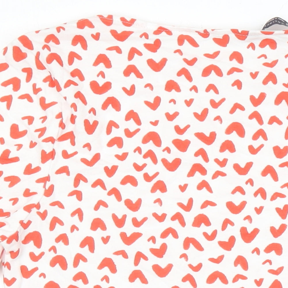 Marks & Spencer Womens Multicoloured Geometric Chlorofibre Jersey Blouse Size 10 Round Neck