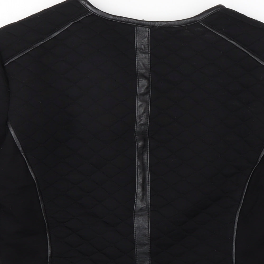Miss Captain Womens Black Biker Jacket Size 10 Zip