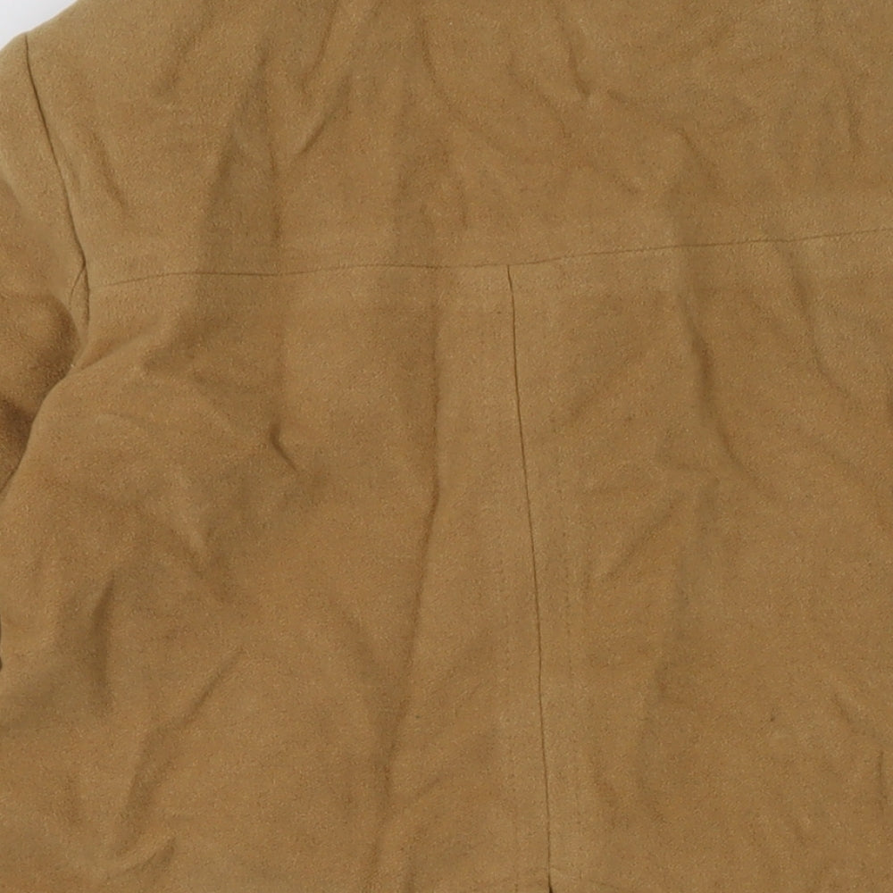 Larry Levine Womens Brown Overcoat Coat Size XS Button