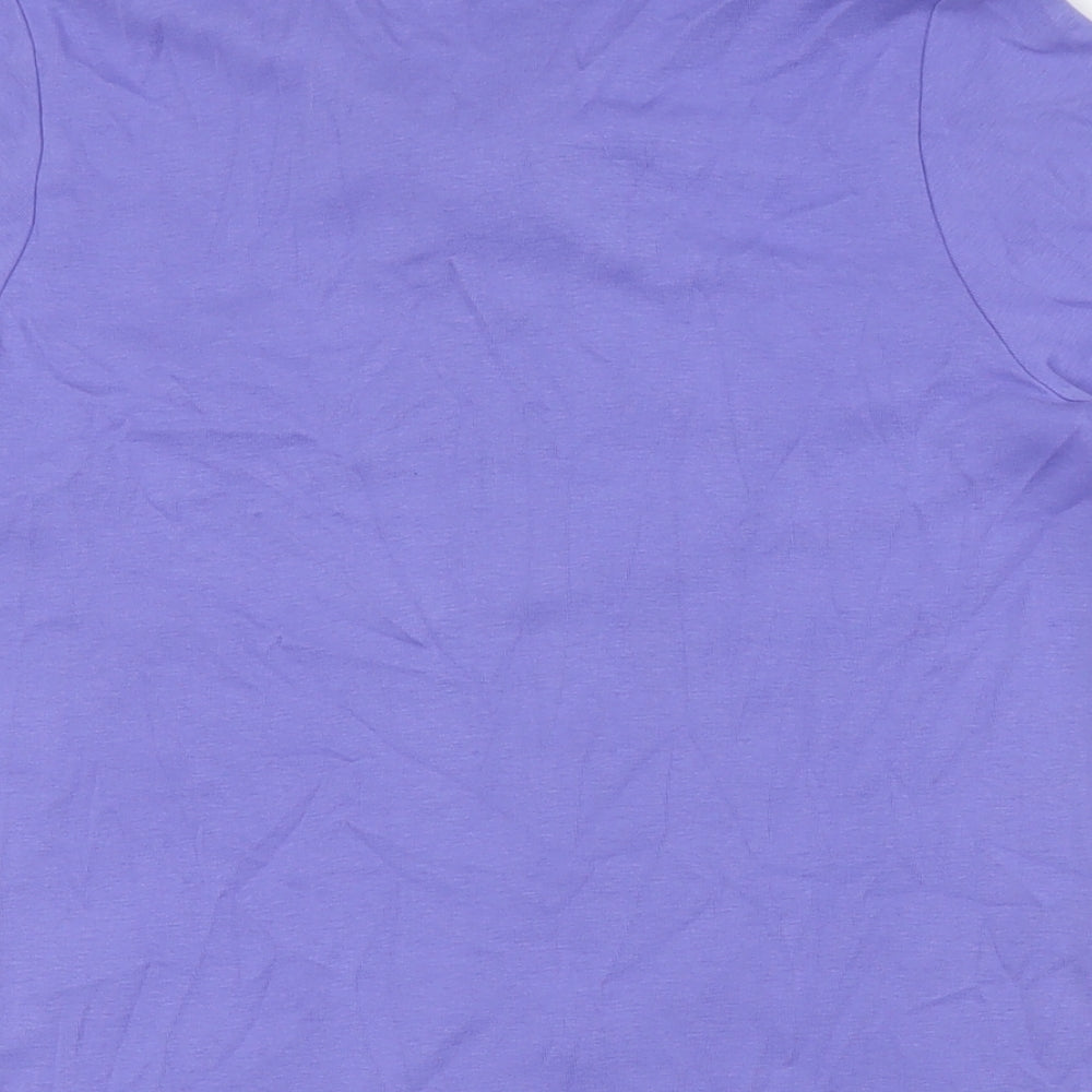 Signature Experience Womens Purple Cotton Basic Button-Up Size S Collared - Breast Pockets