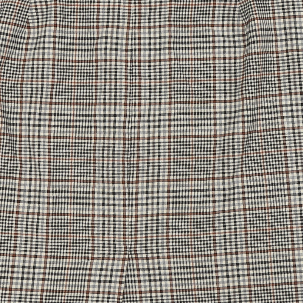 Marks & Spencer Womens Multicoloured Check Polyester Straight & Pencil Skirt Size 20 Zip