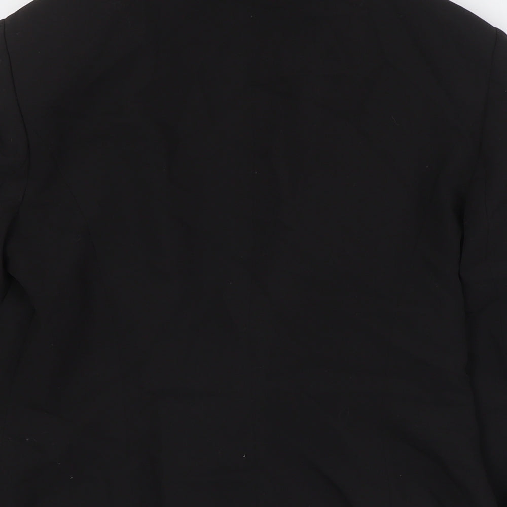 Marks & Spencer Womens Black Jacket Size 10 Button - Double Collared