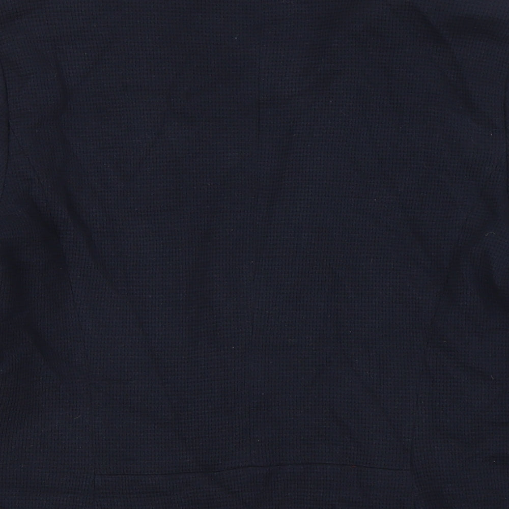 Marks and Spencer Womens Blue Jacket Size 12 Button - Textured