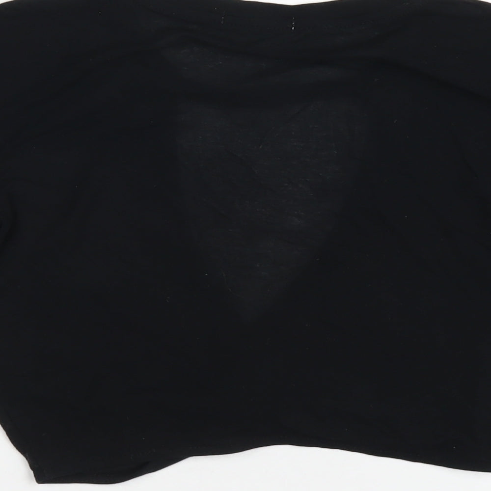 Cooperative Womens Black Cotton Basic T-Shirt Size S Round Neck