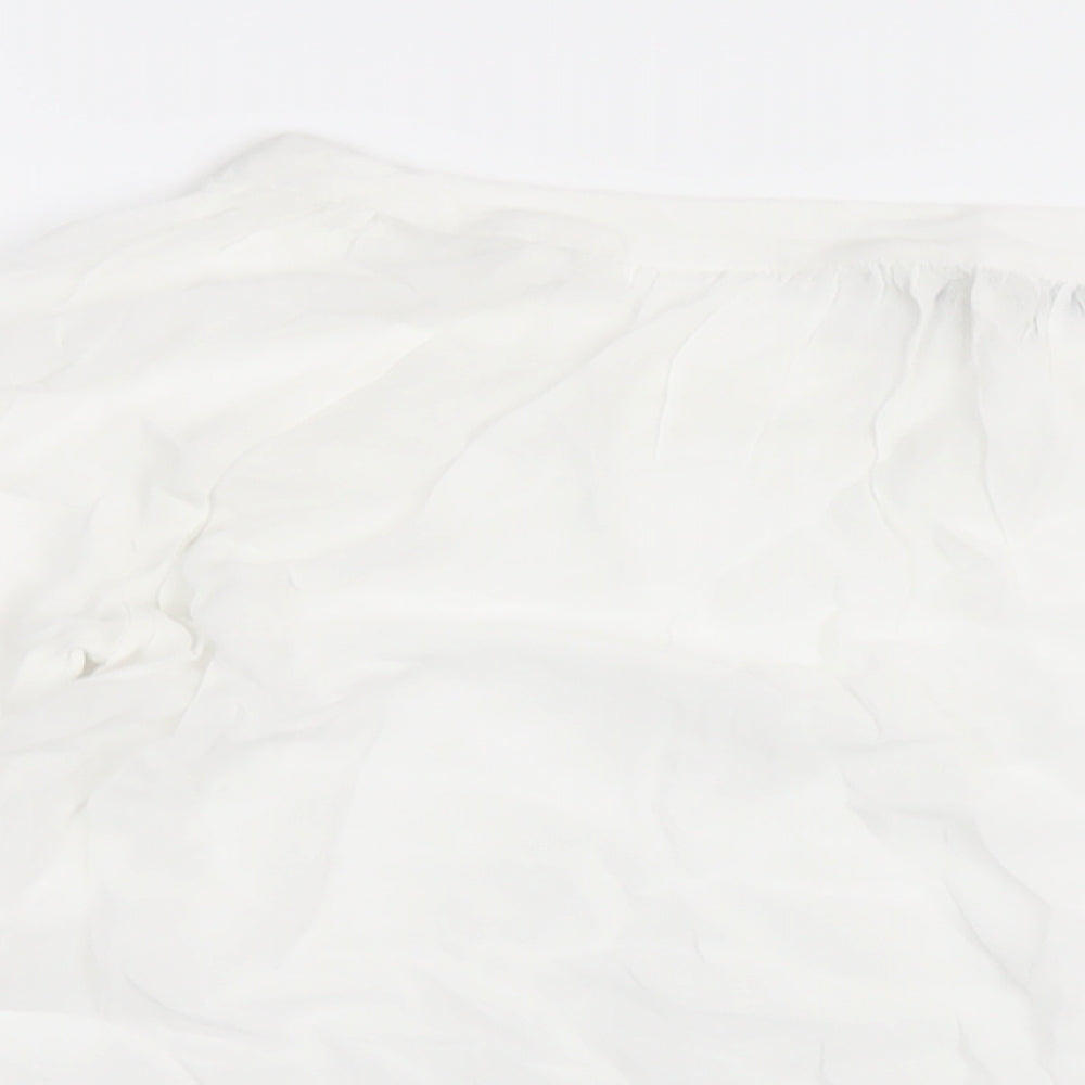 NEXT Womens White Viscose Basic Blouse Size 8 Scoop Neck