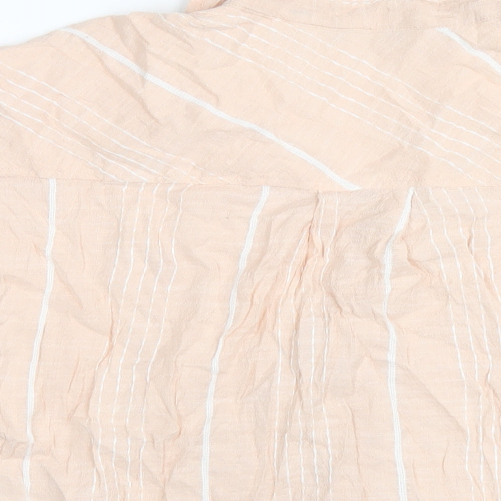 Dorothy Perkins Womens Pink Striped Cotton Basic Button-Up Size 16 Collared