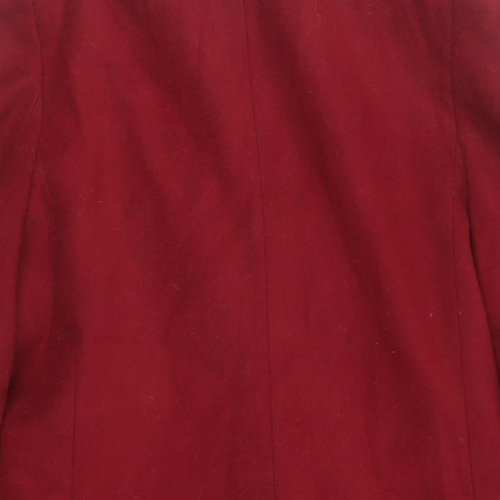 ASOS Womens Red Overcoat Coat Size 6 Button