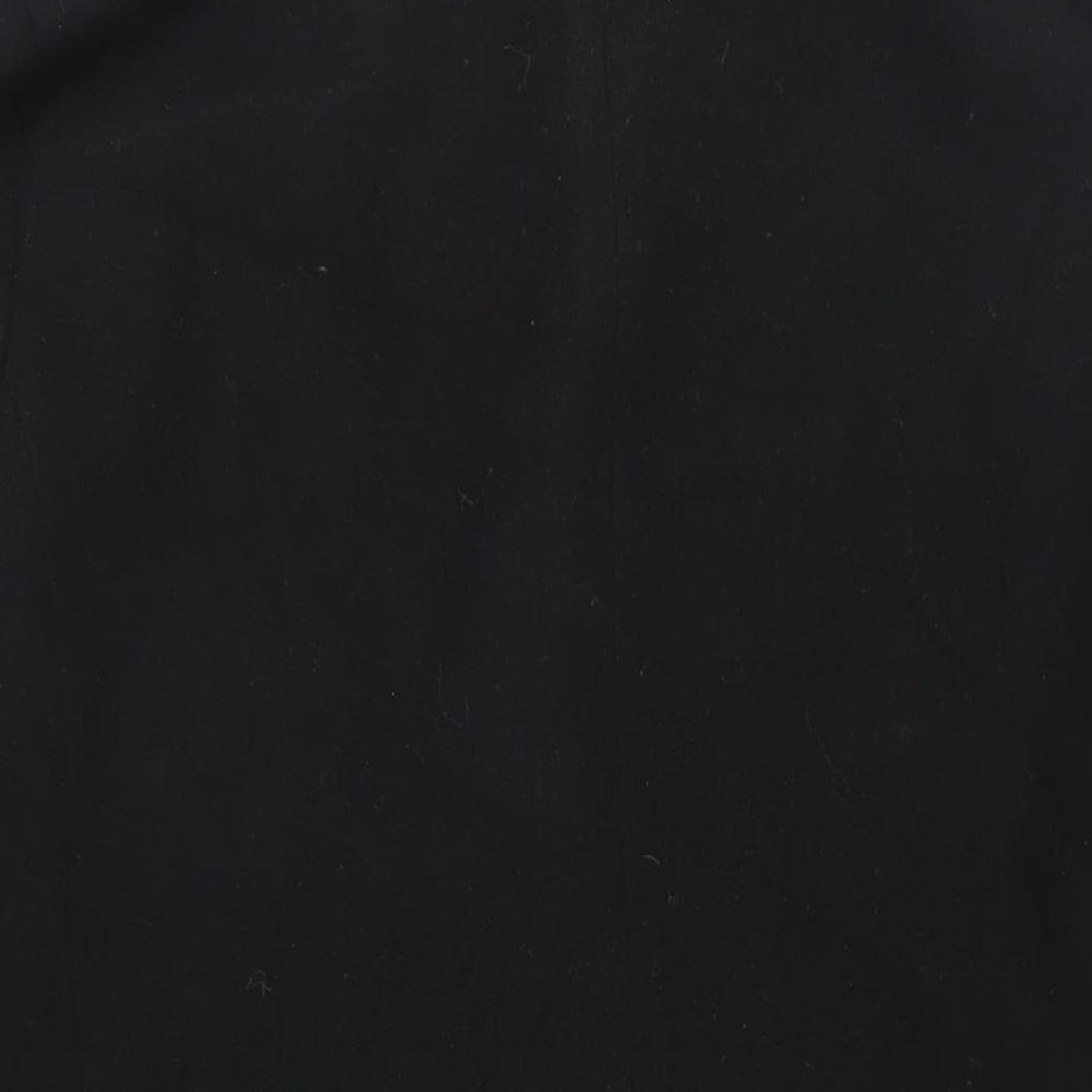 Marks & Spencer Mens Black Overcoat Coat Size L Button