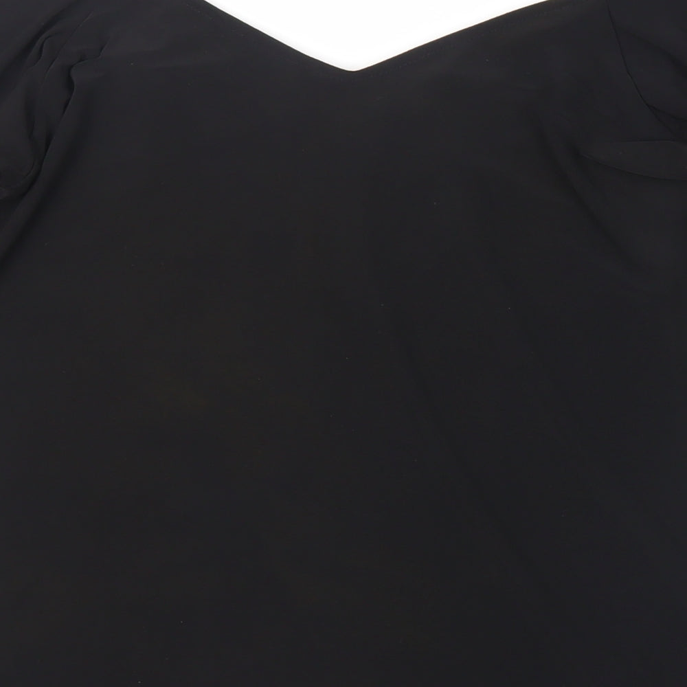 River Island Womens Black Polyester Mini Size 10 Off the Shoulder Pullover