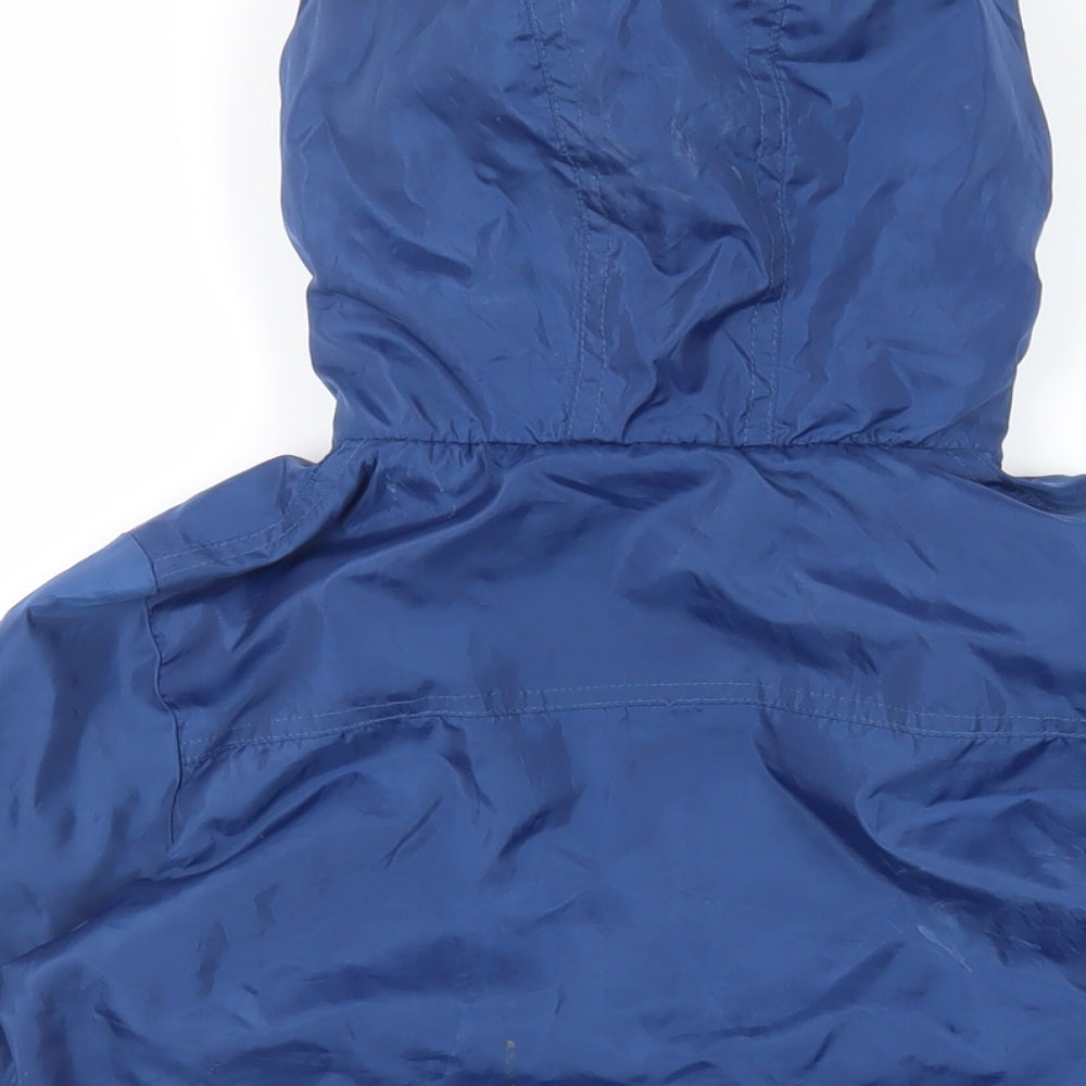Dunnes Boys Blue Windbreaker Jacket Size 10 Years Zip - Hooded