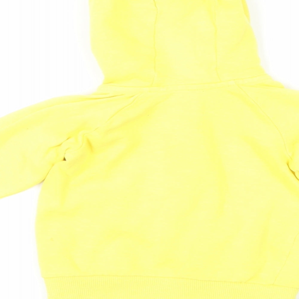 Next Baby Yellow Cotton Full Zip Jumper Size 9-12 Months Zip - Hooded