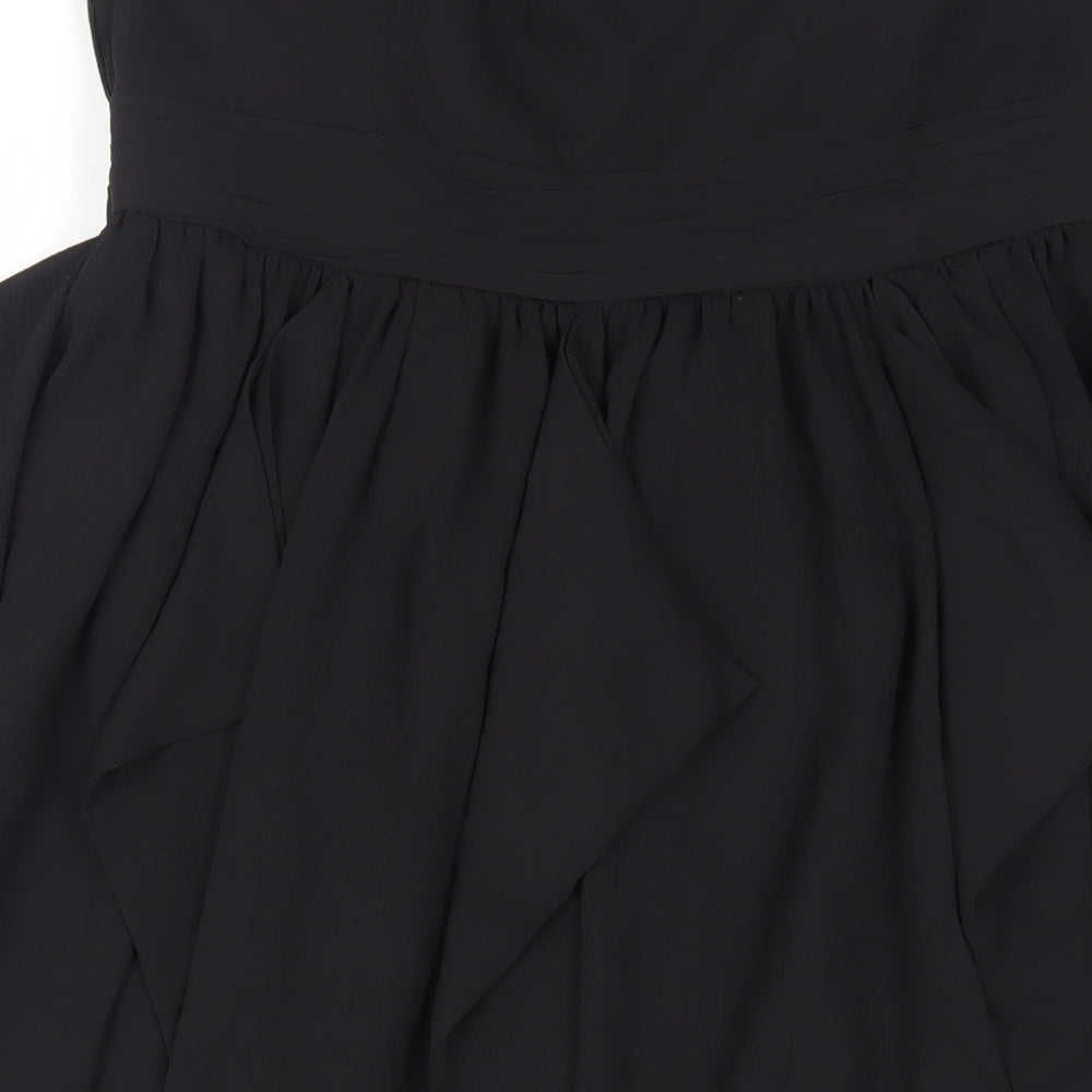 ASOS Womens Black Polyester A-Line Size 12 Sweetheart Zip - Strapless