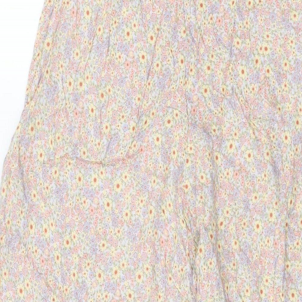 Motel Rocks Womens Multicoloured Floral Viscose Trousers Size S L23.5 in Regular Zip