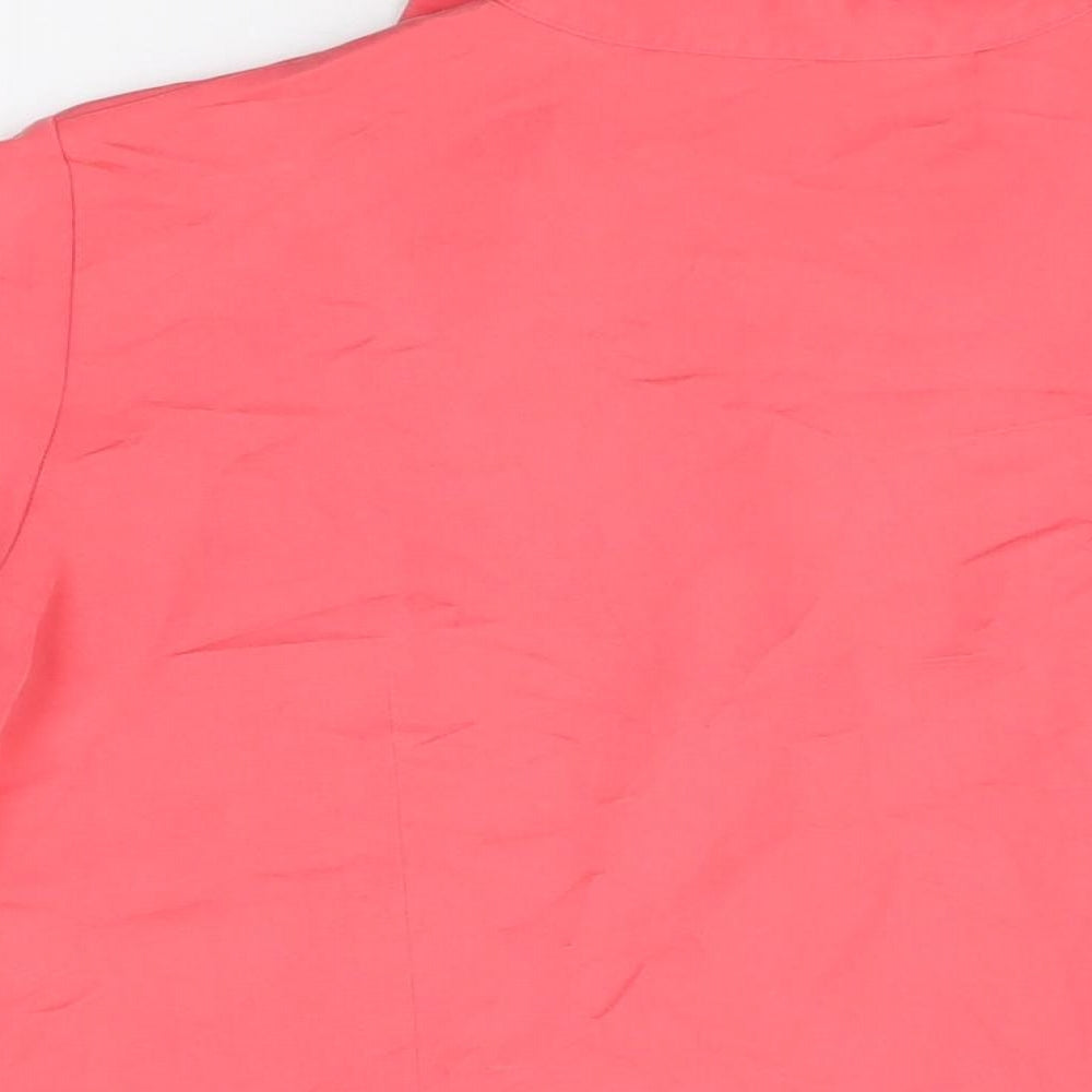 Marks & Spencer Womens Pink Viscose Basic Button-Up Size 18 Collared