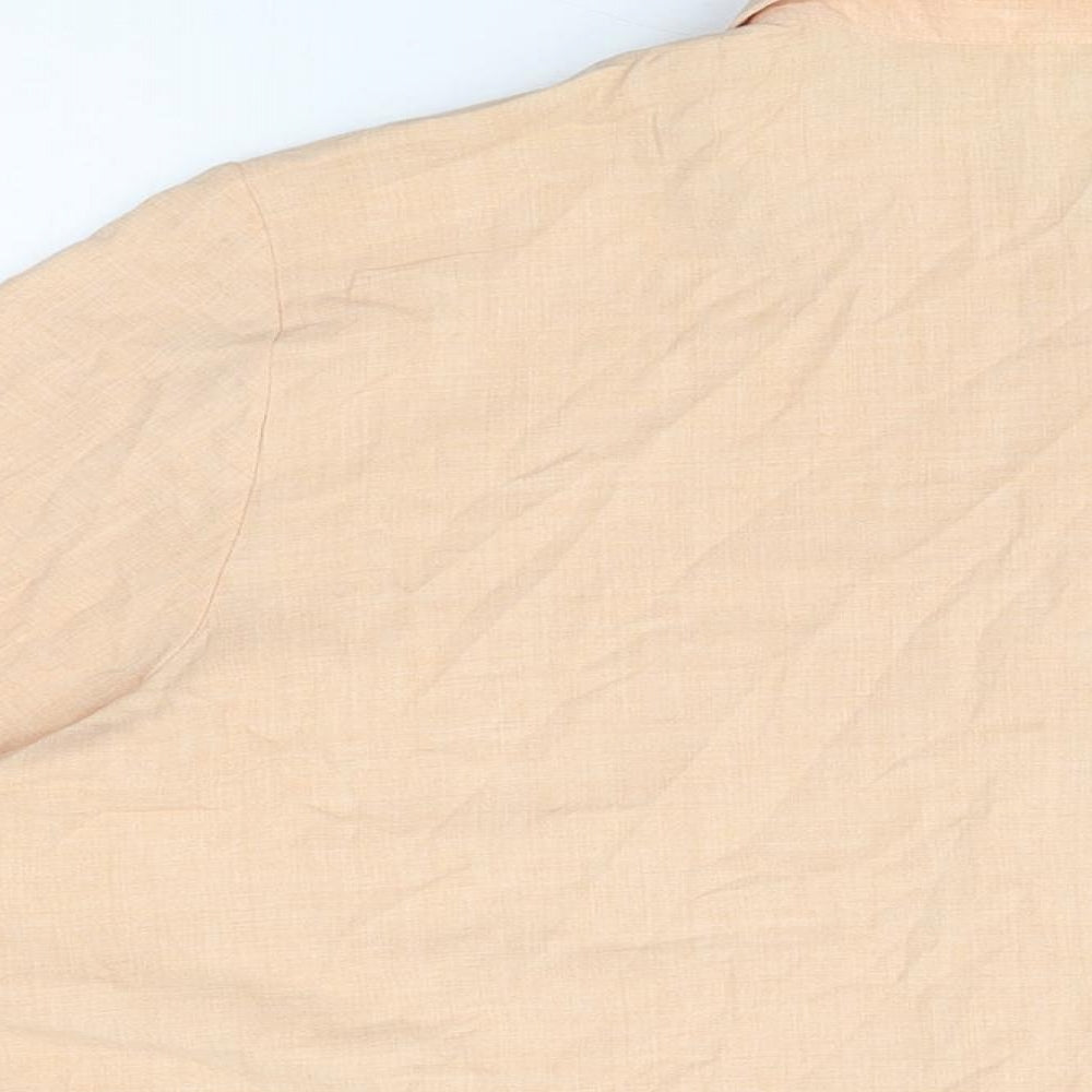 Marks & Spencer Womens Orange Viscose Basic Button-Up Size 20 Collared