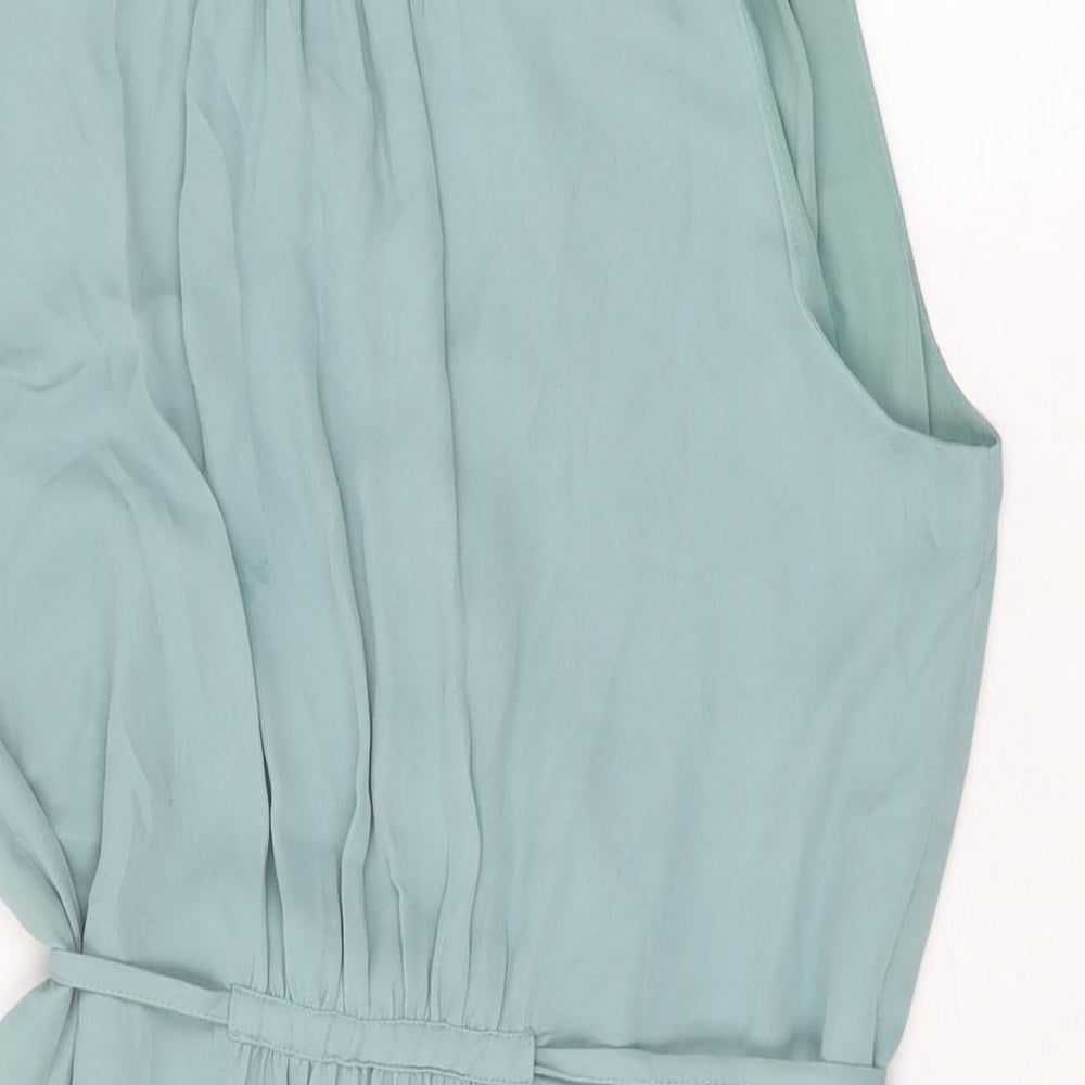 H&M Womens Blue Polyester Shift Size S V-Neck Pullover