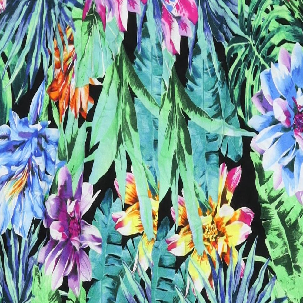 Marks and Spencer Womens Multicoloured Floral Viscose Maxi Size 18 Round Neck Tie