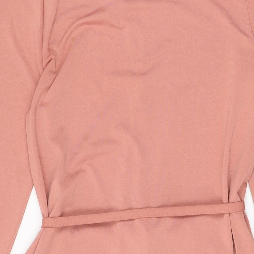 H&M Womens Pink Polyester Shift Size S V-Neck Pullover