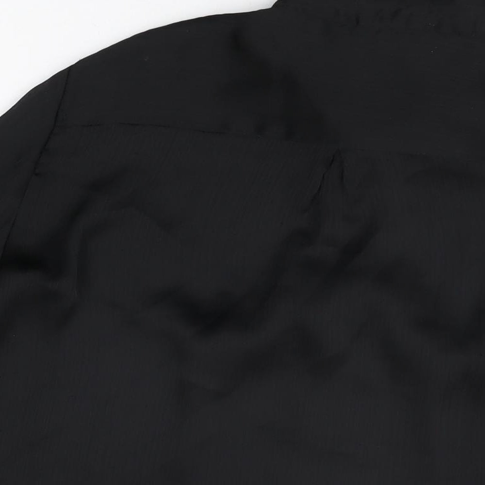 VILA Womens Black Polyester Basic Button-Up Size 6 Collared