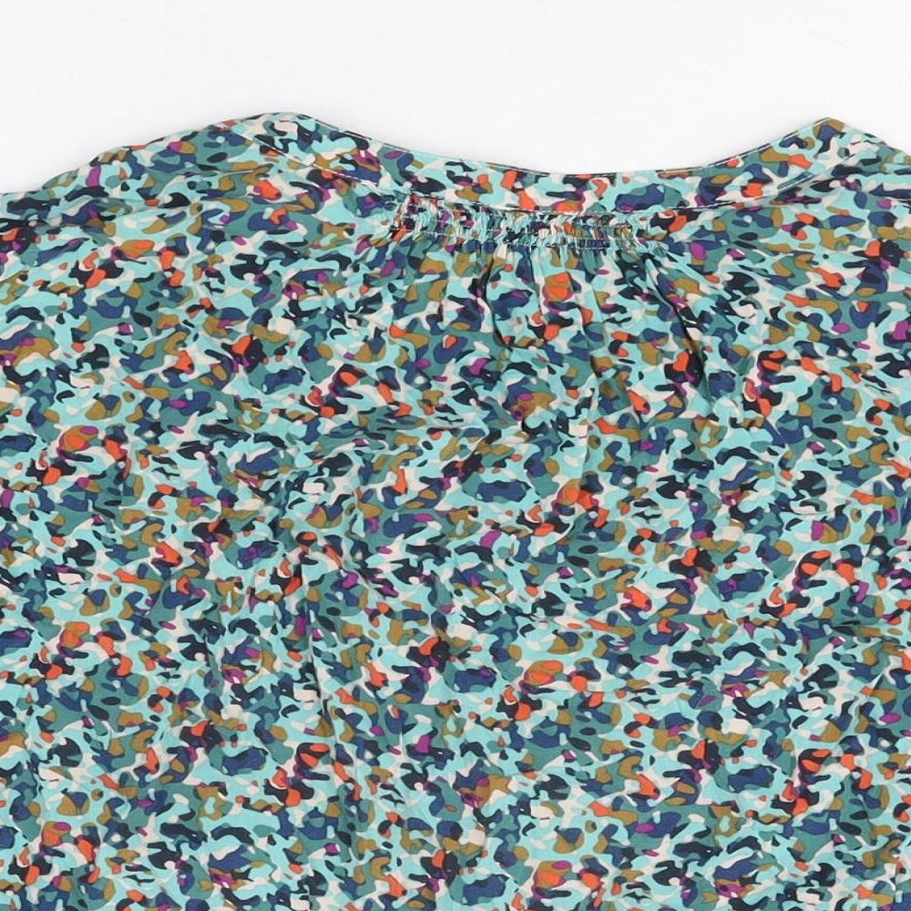 Miss Womens Multicoloured Geometric Viscose Basic T-Shirt Size 10 V-Neck