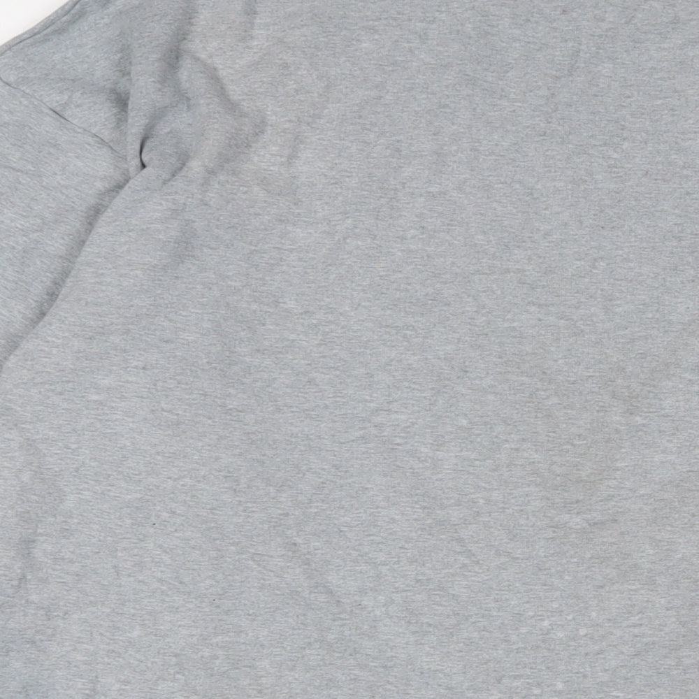 LABEL RAIL Womens Grey Cotton Basic T-Shirt Size 10 Crew Neck