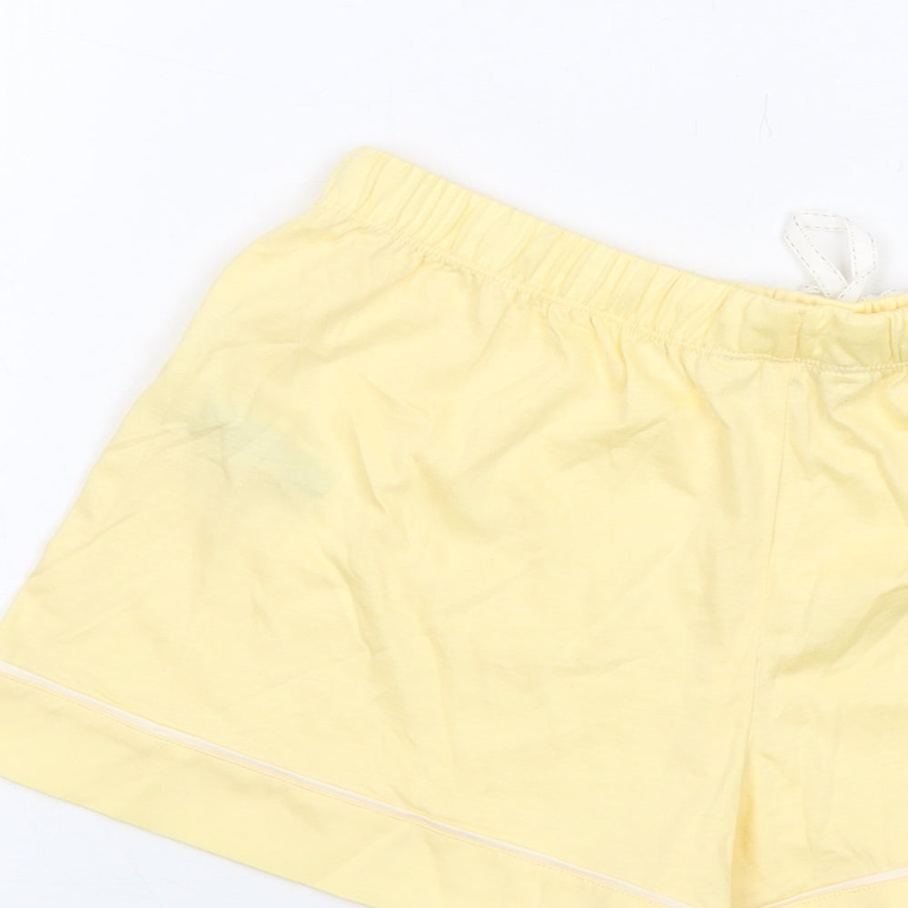 Marks & Spencer Womens Yellow Solid Cotton Kaftan Pyjama Pants Size S Drawstring