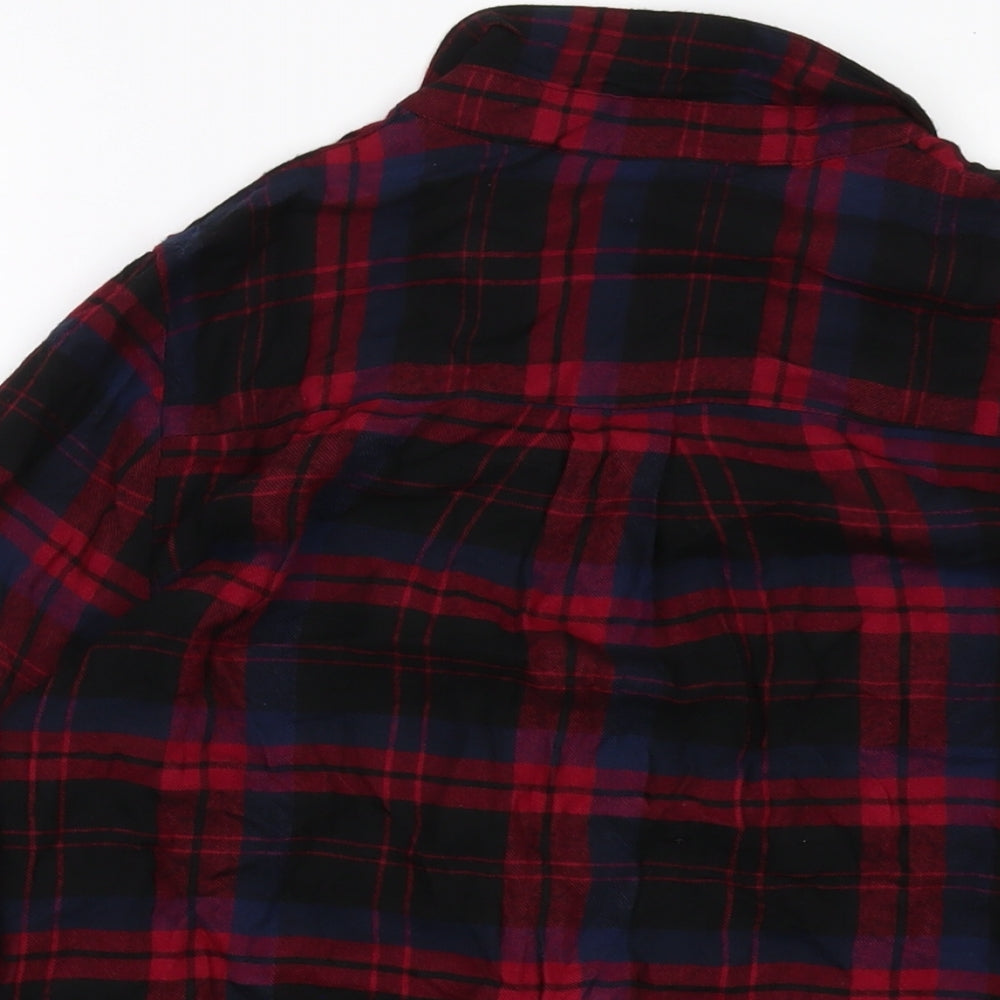 Monsoon Womens Red Plaid Cotton Basic Button-Up Size S Collared