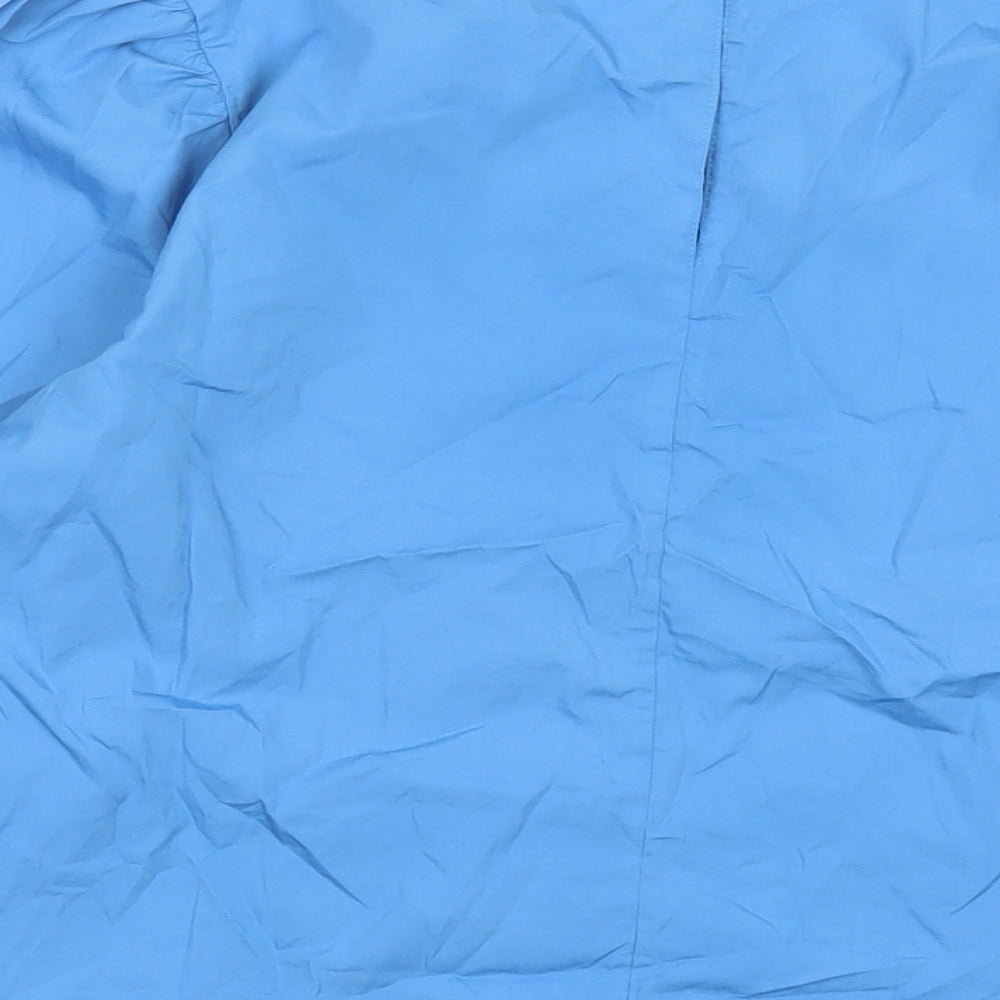 Marks and Spencer Womens Blue Cotton Basic Blouse Size 14 Round Neck