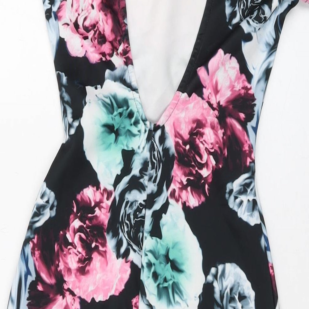 Quiz Womens Multicoloured Floral Polyester Bodycon Size 6 Round Neck Pullover