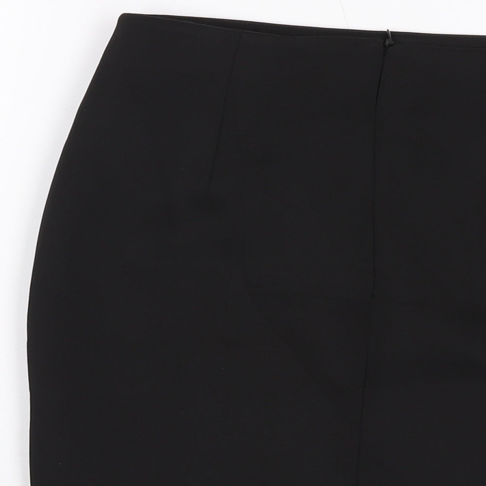 Missguided Womens Black Floral Polyester Mini Skirt Size 10 Zip