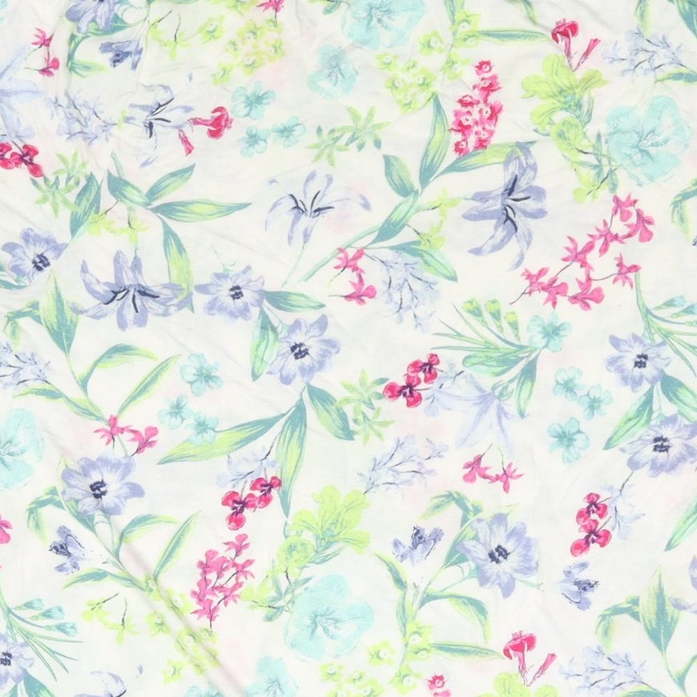 Marks & Spencer Womens Multicoloured Floral Viscose Top Pyjama Top Size 14