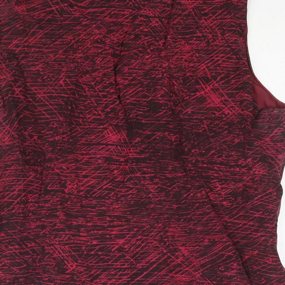Planet Womens Pink Geometric Cupro Camisole Blouse Size 14 V-Neck