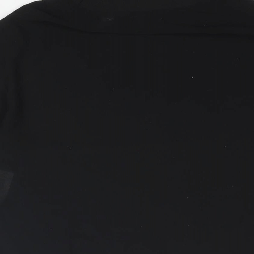 COLLUSION Womens Black Polyester Cropped Blouse Size 8 Mock Neck - Semi Sheer