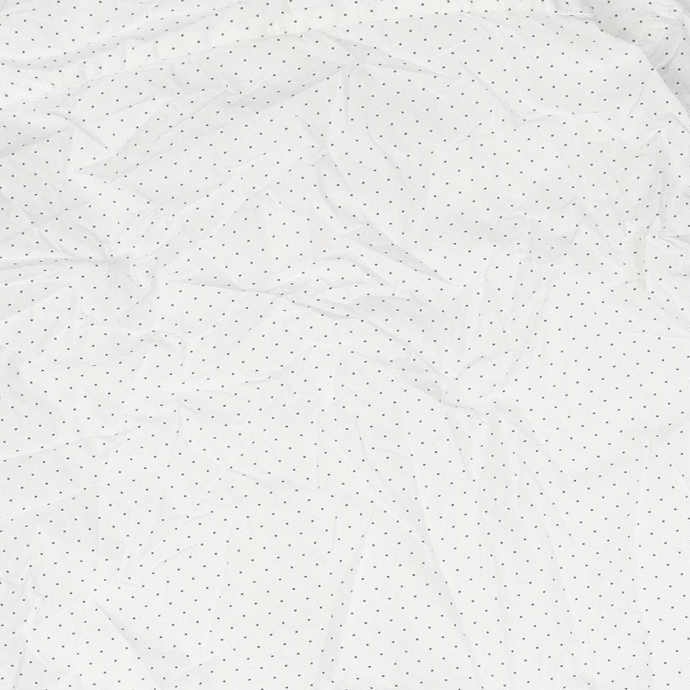 French Connection Mens White Polka Dot Cotton Button-Up Size S Collared Button